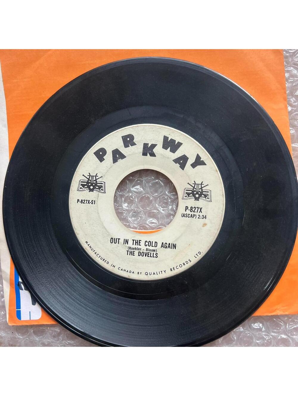 The Dovells – Bristol Stomp/Out In The Cold Again 45rpm 7' Vinyl Record R86